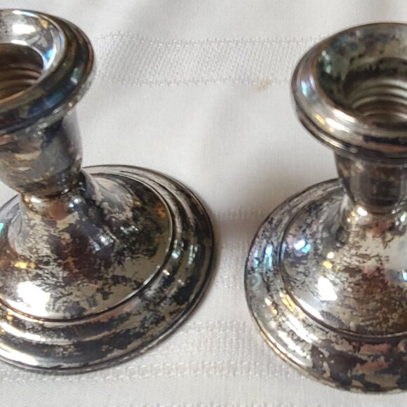 Vintage Gorham Sterling Silver pair Candlestick Holders #948 with original box - Picture 2 of 8